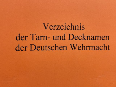 REPRINT  German WWII Manual German Armed Forces Code Names