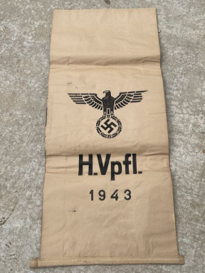 RARE! Original WWII German Large Paper Ration Bag, UNUSED!