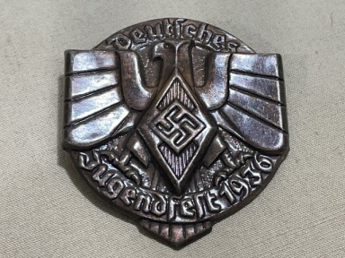 Original Nazi Era German Metal HJ Tinnie, Deutsches Jugendfest 1936