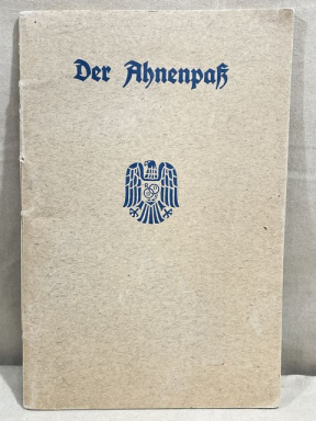 Original Nazi Era German Der Ahnenpa (Family Tree) Book