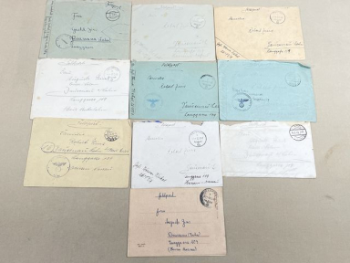 Original WWII German FELDPOST Envelopes with Letters, SET OF 10