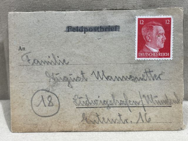 Original WWII German Letter Mailed with a Feldpostbrief Form, 1944