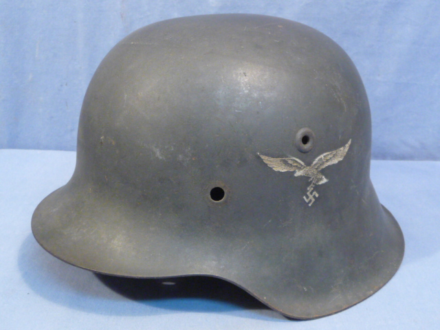 Original WWII German Luftwaffe (Air Force) M42 Steel Helmet Shell, Single Decal!