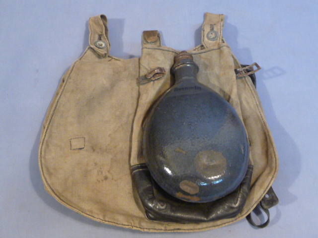 Original WWI Dutch Breadbag with WWI German Canteen Set