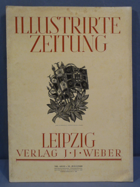 Original WWII German Illustrirte Zeitung Magazine, LEIPZIG July 1940