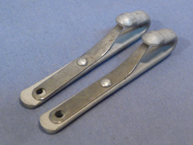 Original WWII German Breadbag Strap Hardware 55mm Snap Hooks, Pair