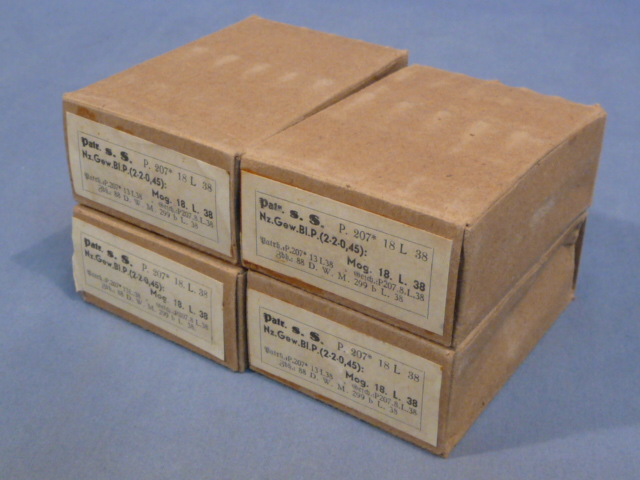 Original WWII German Cardboard 8mm Ammunition Boxes, Set of 4