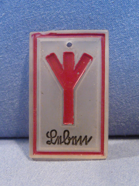 Original Nazi Era German Frosted Glass Tinnie, Leben-Rune