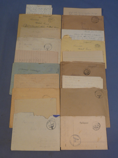 Original WWII German FELDPOST Envelopes with Letters, SET OF 10