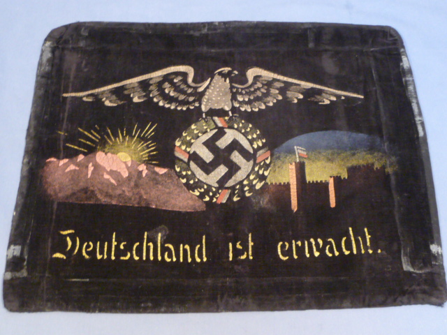 Original Nazi Era German DEUTSCHLAND IST ERWACHT Pillow Case