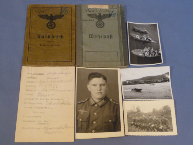 Original WWII German HEER (Army) Engineer Soldier's Soldbuch, Wehrpa� and MORE!