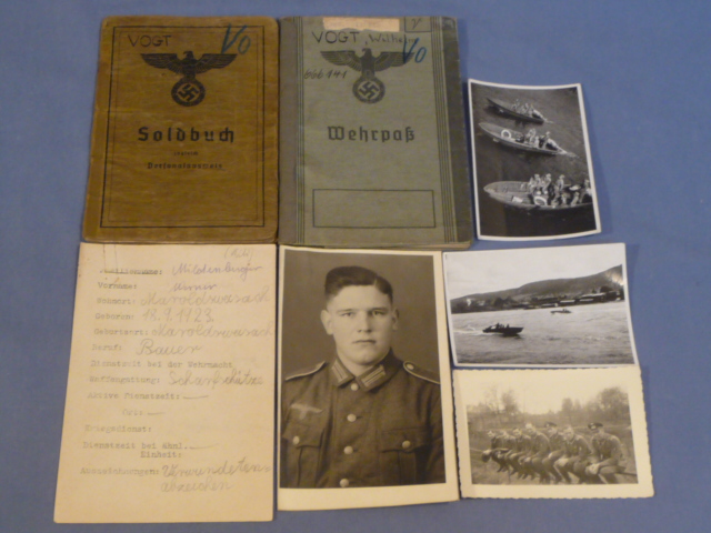 Original WWII German HEER (Army) Engineer Soldier's Soldbuch, Wehrpa and MORE!
