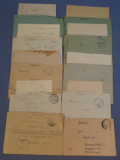 Original WWII German FELDPOST Envelopes with Letters, SET OF 10