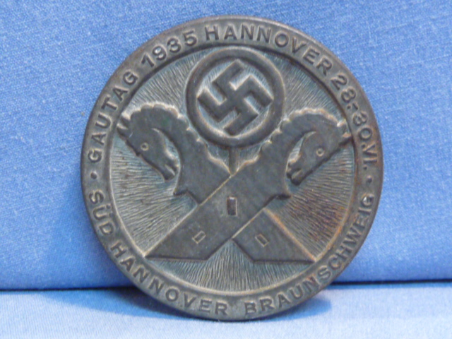 Original Nazi Era German Metal Tinnie, GAUTAG 1935 HANNOVER