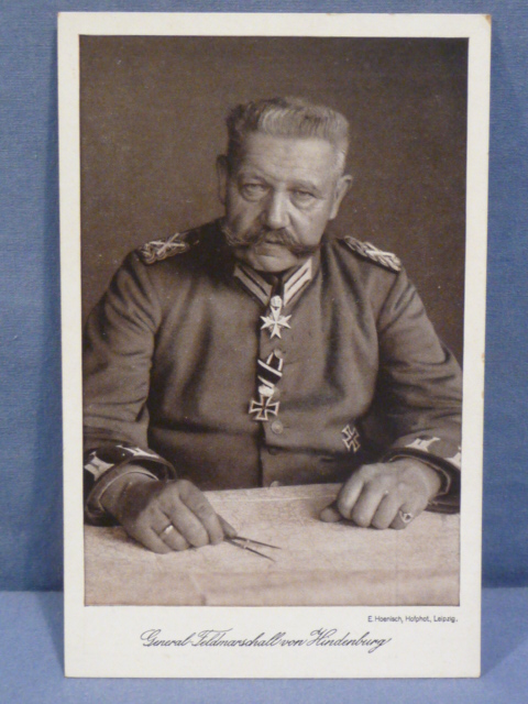 Original WWI German Military Personality Postcard, General Feldmarschall von Hindenburg