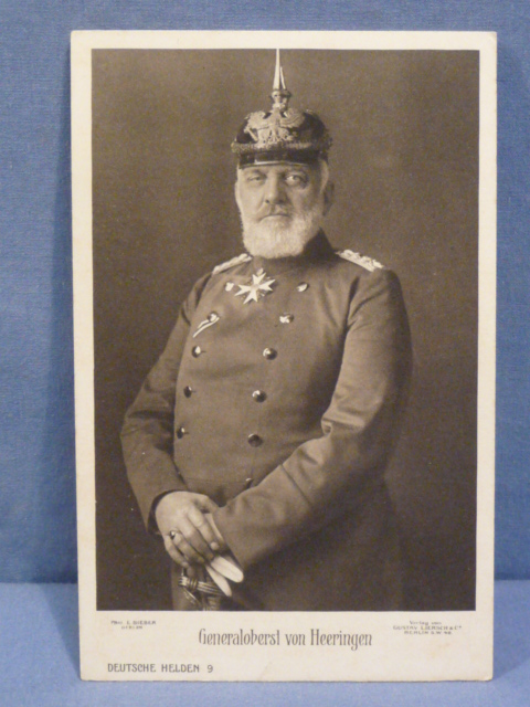 Original WWI German Military Personality Postcard, Generaloberst von Heeringen