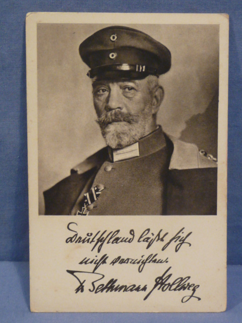 Original WWI German Red Cross (Roten Kreus) Personality Postcard, Bethmann Hollweg