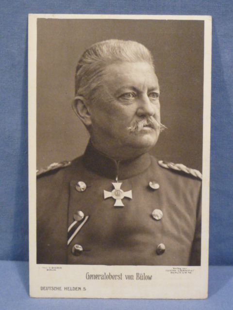 Original WWI German Military Personality Postcard, Generaloberst von B�low