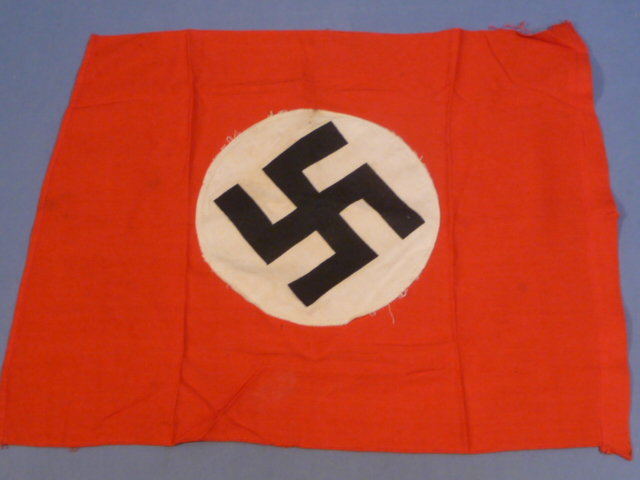 Original Nazi Era German Swastika Flag, Approx. 17.5 x 14 Inch Size