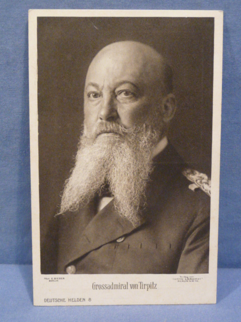 Original WWI German Military Personality Postcard, Grossadmiral von Tirpitz