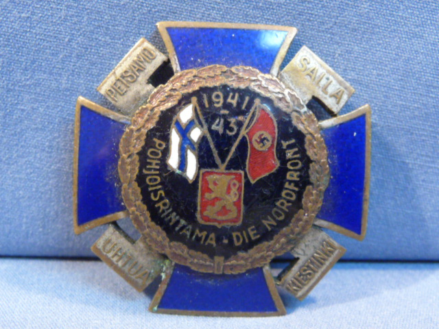 Original WWII Finnish Screw-Back Medal, Nordfront Cross 1941-43