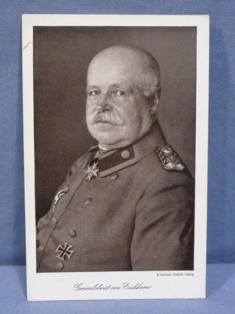 Original WWI German Military Personality Postcard, Generaloberst von Eichhorn