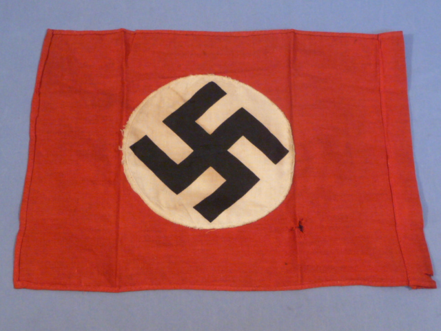 Original Nazi Era German Swastika Flag, Approx. 12.5 x 8.75 Inch Size