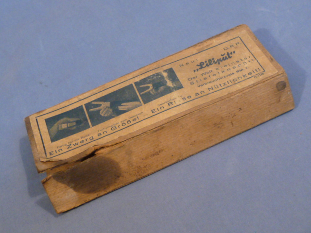 Original WWII Era German Travel Folding Boot Pull Cardboard Sleeve