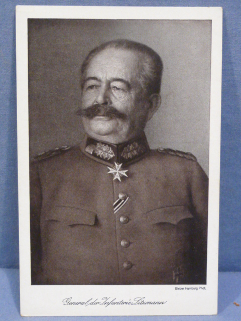 Original WWI German Military Personality Postcard, General der Infanterie Litzmann