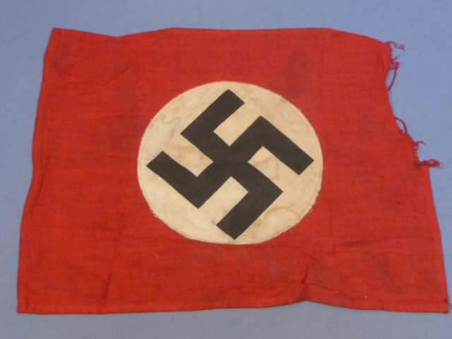 Original Nazi Era German Swastika Flag, Approx. 11 x 14 Inch Size
