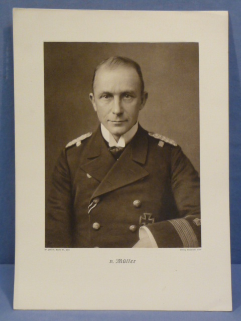 Original WWII German Kriegsmarine (Navy) Personality Print, Fregattenkapitn von Msser
