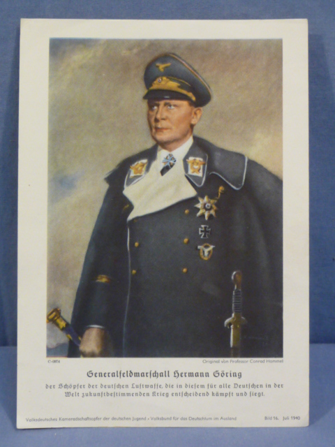 Original WWII German Personality Print, Generalfeldmarschall Hermann Gring