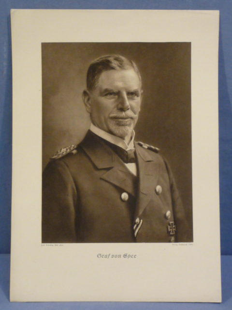 Original WWII German Kriegsmarine (Navy) Personality Print, Vizeadmiral Graf von Spee