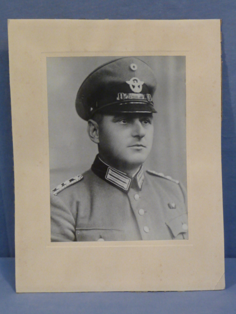 Original Nazi Era German Police Man's Photograph on Stiff Backing