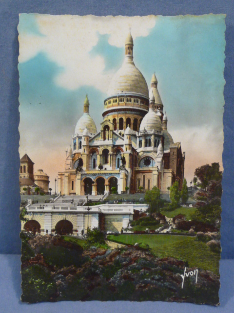 Original WWII Era French Architecture Postcard, Paris� en Flanant Basilique du Sacre-Coeur