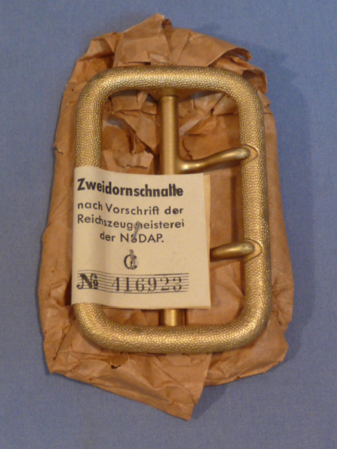 Original Nazi Era German NSDAP Political Open Claw Buckle w/Wrapper & RZM Tag