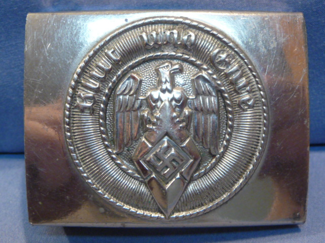 Original WWII German Hitler Youth Steel Belt Buckle, RZM  M 4/39
