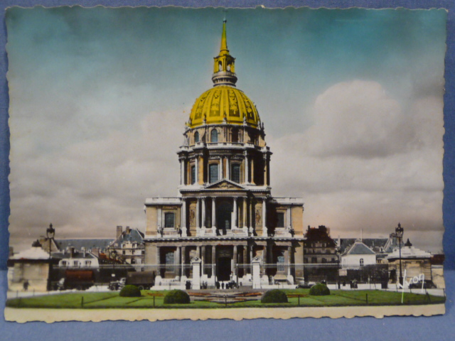 Original WWII Era French Architecture Postcard, Paris en Flanant Le Dme des Invalides