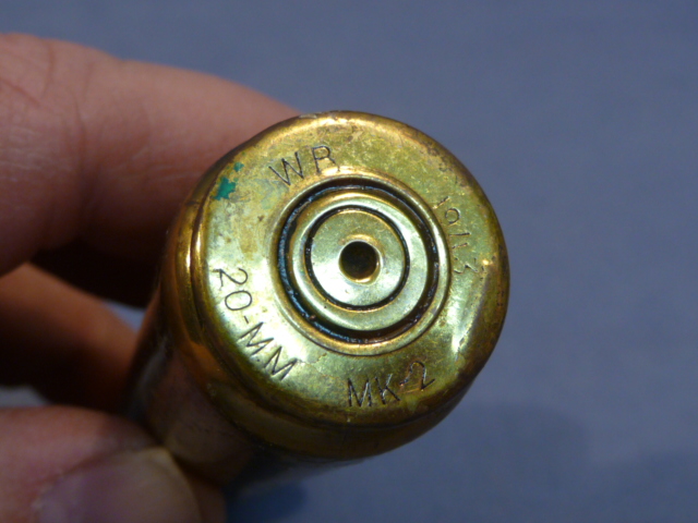 Original WWII US Navy 20mm Oerlikon Rebated Rimmed Cartridge Casing