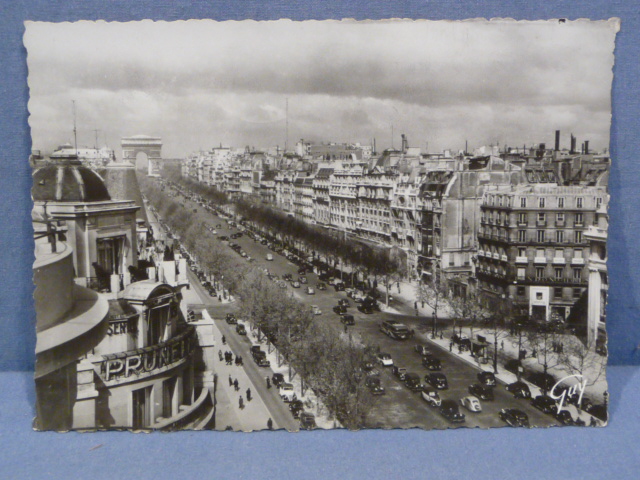 Original WWII Era French Architecture Postcard, Paris et ses Merveilles Champs-Elysees