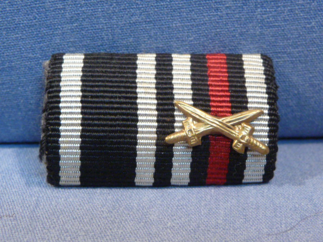 Original Nazi Era German 2 Position Ribbon Bar, 1914 Iron Cross & Hindenburg Cross