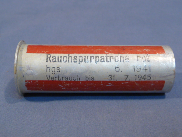 Original WWII German Flare Round Casing, 1941 Red Smoke