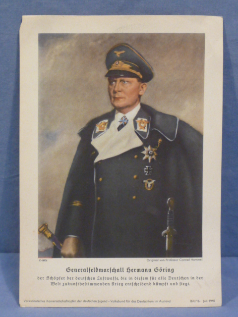 Original WWII German Personality Print, Generalfeldmarschall Hermann Gring