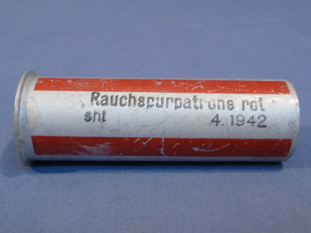 Original WWII German Flare Round Casing, 1942 Red Smoke