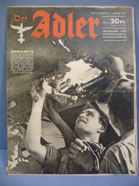 Original WWII German Luftwaffe Magazine Der Adler, August 1943 Fallschirmjger