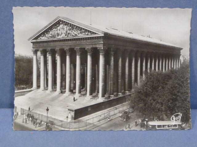 Original WWII Era French Architecture Postcard, Paris et ses Merveilles Eglise de la Madeleine