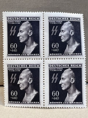 Original WWII German REINHARD HEYDRICH Death Mask Stamps