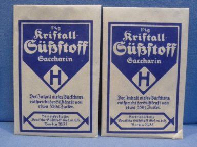Original WWII Era German Set of 2 Packets of Saccharin