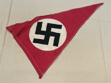 Original Nazi Era German NSDAP Rally Pennant-Shaped Swastika Flag, CLOTH EXAMPLE