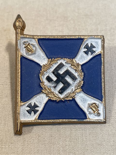 Original WWII German KRIEGSMARINE Flag Tinnie, MARINETEILE AM LANDE